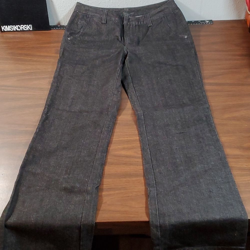 Duluth Trading Trouser Style Wide‎ Leg Jeans Dark Indigo 6/33